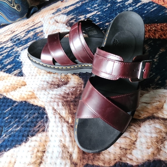 Dr. Martens Burgundy Leather Sandals main image 7